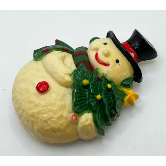 Christmas Snowman Refrigerator Magnet Vintage Decor Top Hat - Picture 4 of 6